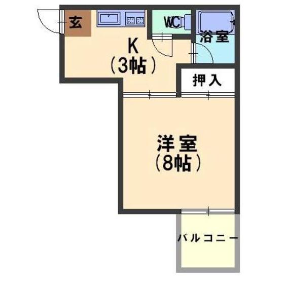 リバティハイツ(1K/1階)の間取り写真