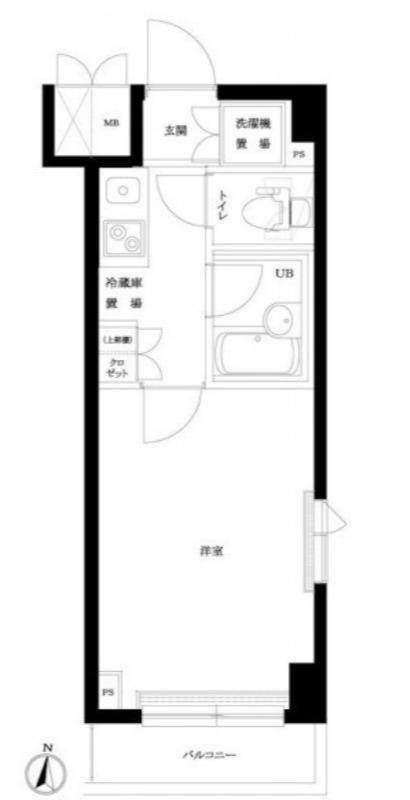 ルーブル西蒲田(1K/4階)の間取り写真