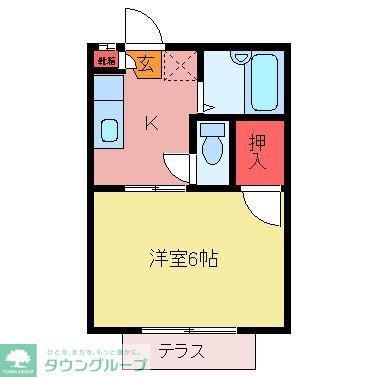 ビュー三光(1K/2階)の間取り写真