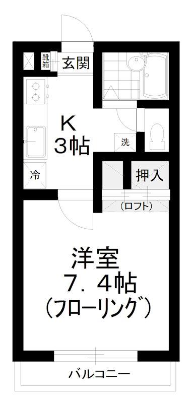 ラ・シャンブルクレールI(1K/2階)の間取り写真