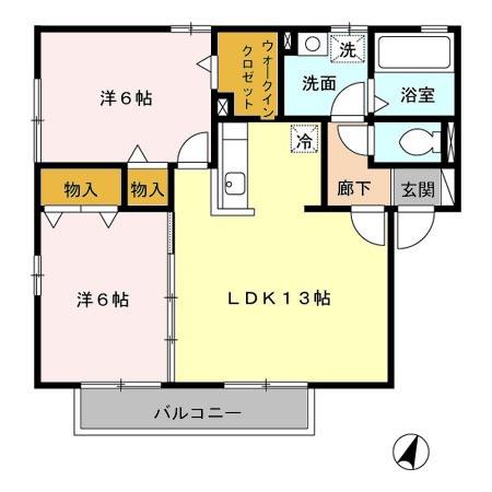 ブレステージ(2LDK/1階)の間取り写真