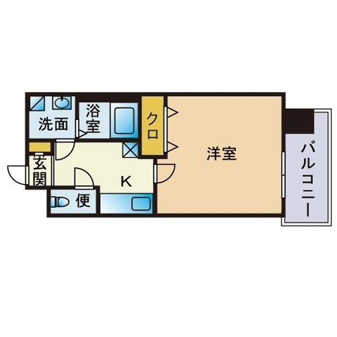 エンクレスト博多駅前Ⅲ(1K/7階)の間取り写真