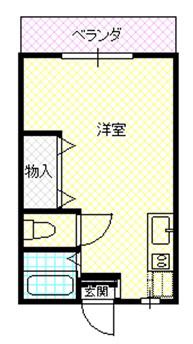 サンシティ高光牟礼(ワンルーム/1階)の間取り写真