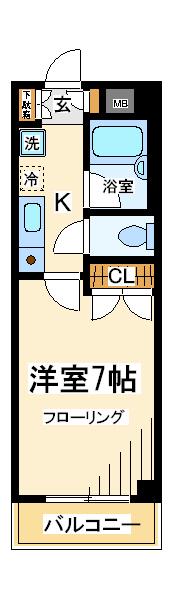 サンパラッツオ参番館 当社管理物件(1K/8階)の間取り写真