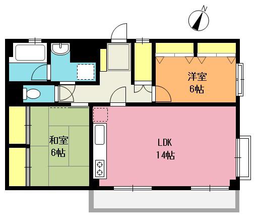 ウッディヒルズ II(2LDK/3階)の間取り写真