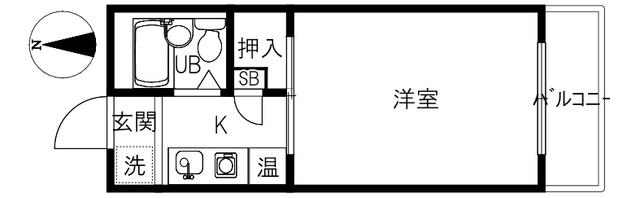 プチグレイス野々市(1K/2階)の間取り写真