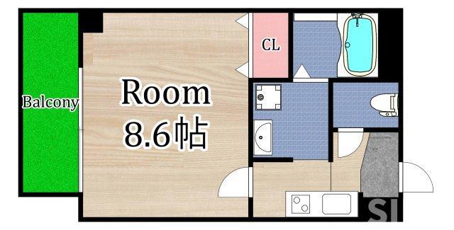 アヴェーレ早苗町(1K/1階)の間取り写真