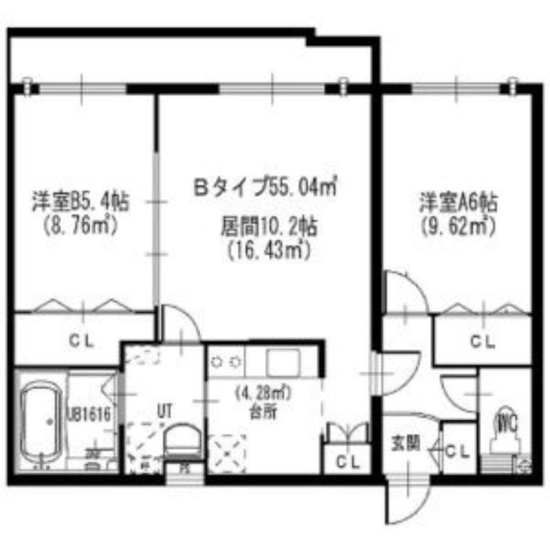 セントポーリアエール(2LDK/4階)の間取り写真