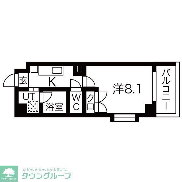 アークヒルズ社台(1K/1階)の間取り写真