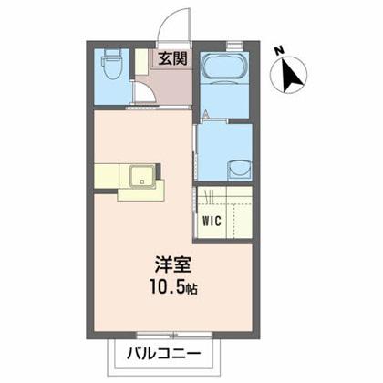 クレセント白山B(ワンルーム/2階)の間取り写真