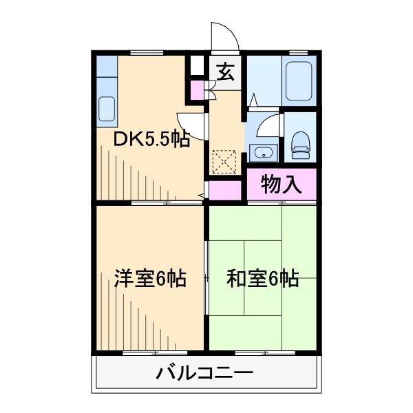 カーサアリタ(2DK/1階)の間取り写真