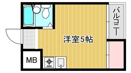 ライフ大池ハイツ(ワンルーム/4階)の間取り写真