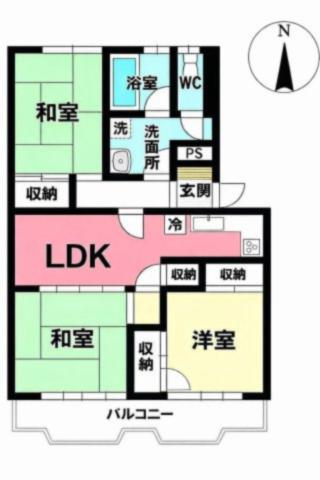 パビリオン平坂(3DK/1階)の間取り写真