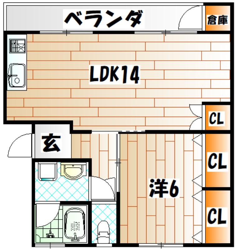 コーポ伊藤(1LDK/1階)の間取り写真