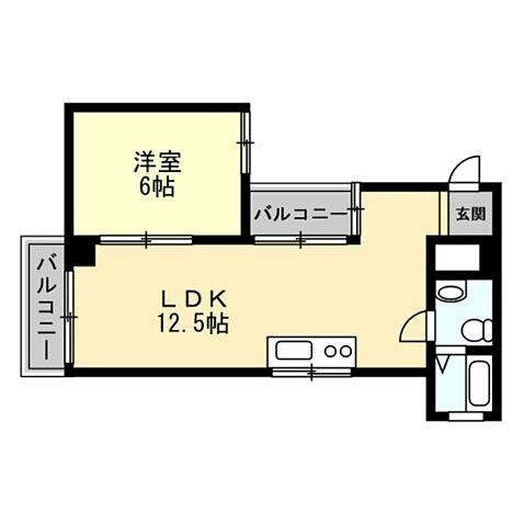 OKURAYAMA HILLS(1LDK/3階)の間取り写真