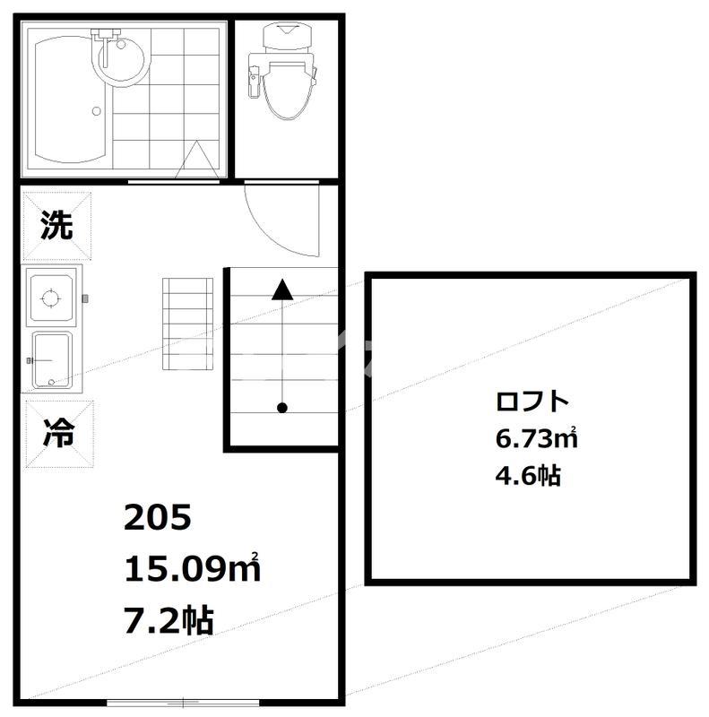 グランドール南蒲田(ワンルーム/2階)の間取り写真