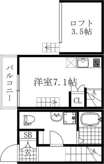 LE COCON 本星崎町(ワンルーム/1階)の間取り写真