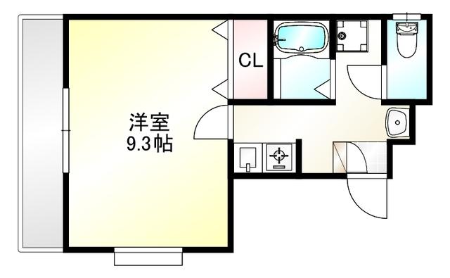 ルミエール白山(1K/1階)の間取り写真