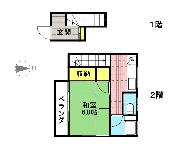 森谷荘(1K/1階)の間取り写真