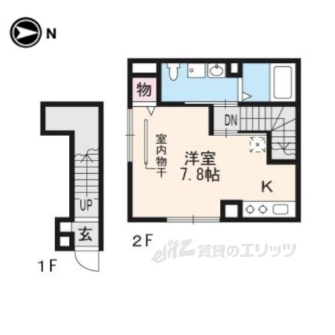 地下鉄東西線 醍醐駅(京都) 徒歩5分 2階建 築8年(ワンルーム/2階)の間取り写真