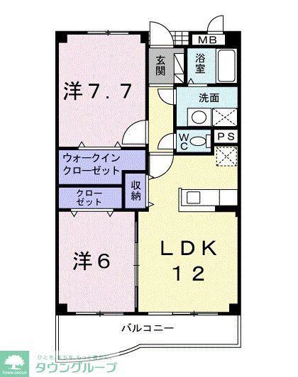 アヴァンティ(2LDK/3階)の間取り写真