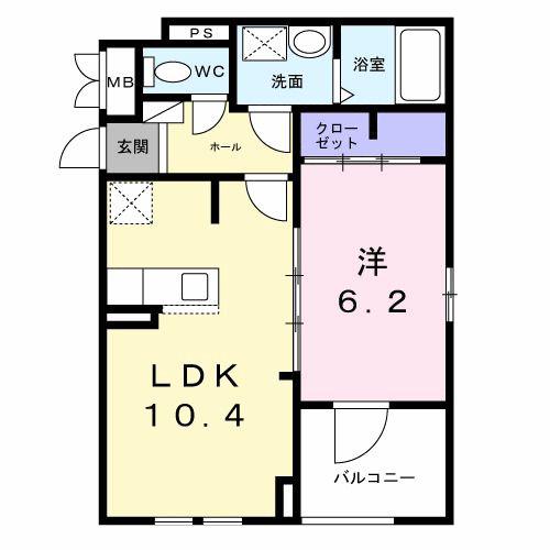 フォレスト クレーン(1LDK/2階)の間取り写真