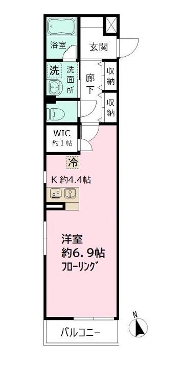 レオ四拾六番館(1K/2階)の間取り写真