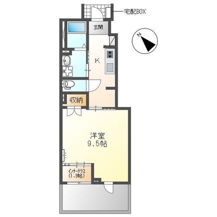 名鉄名古屋本線 小田渕駅 徒歩10分 2階建 築3年(1K/1階)の間取り写真