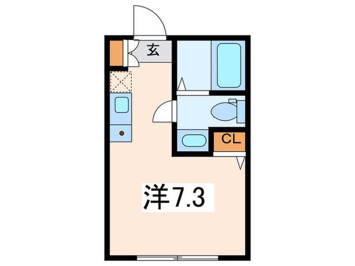 ラテラスCK富岡西(ワンルーム/1階)の間取り写真