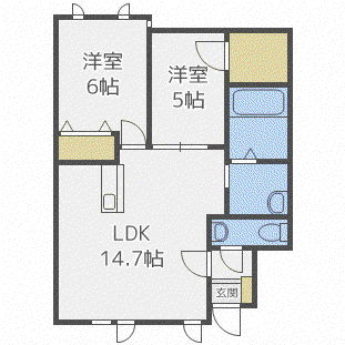 グランヴィラI(2LDK/1階)の間取り写真