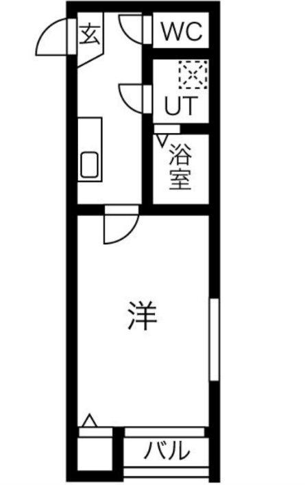 YKハイツ(1K/2階)の間取り写真