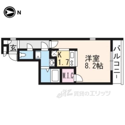 THEGARNETSUITERESIDE(1K/2階)の間取り写真