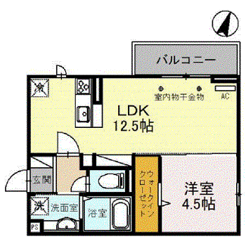 LUCE SOLARE(1LDK/2階)の間取り写真