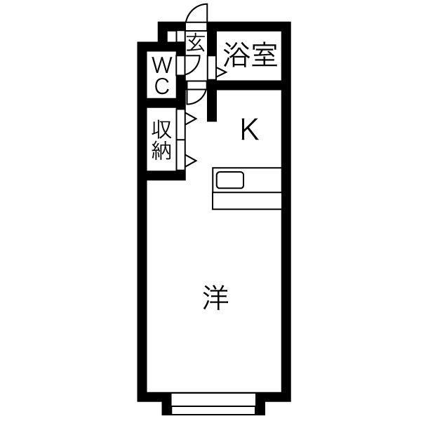 メゾン山鼻(1K/4階)の間取り写真
