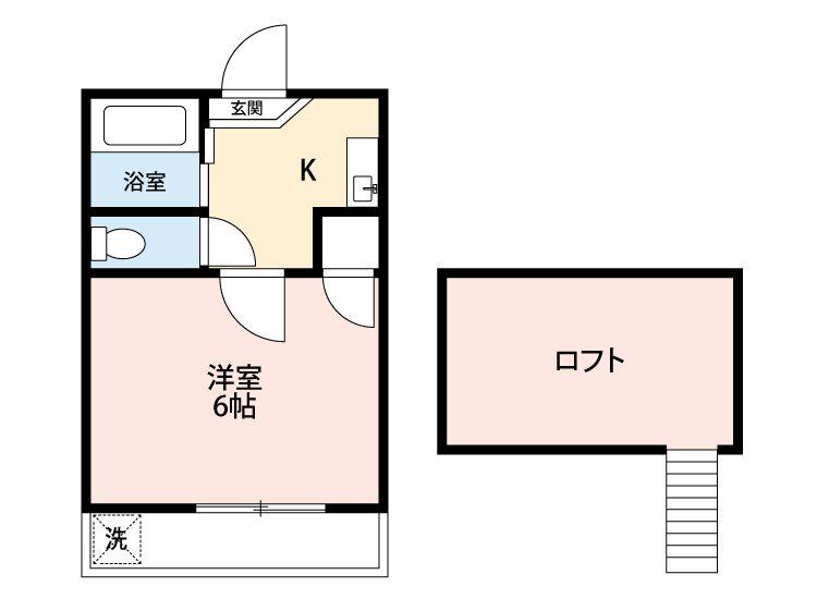 ライズ国府(ワンルーム/2階)の間取り写真