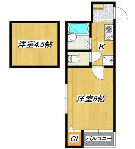 LUNARIA X(1K/2階)の間取り写真