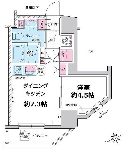 ステラメゾン三軒茶屋(1DK/6階)の間取り写真