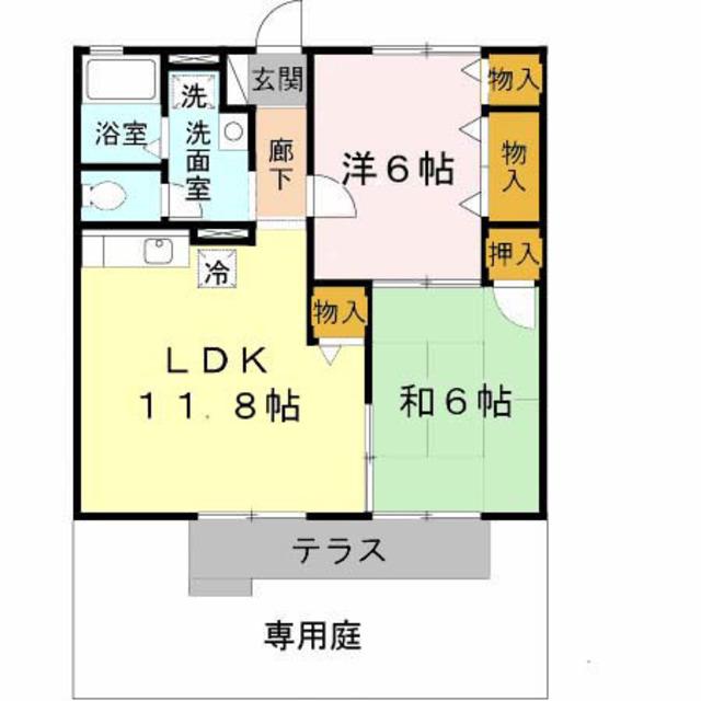 コンフォール(2LDK/1階)の間取り写真