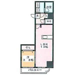ラグゼナ浄心(1LDK/7階)の間取り写真
