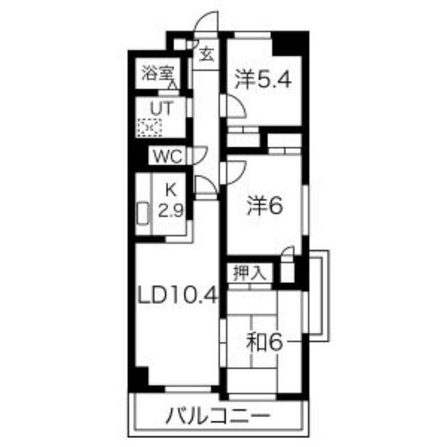 日本泉ビル(3LDK/8階)の間取り写真