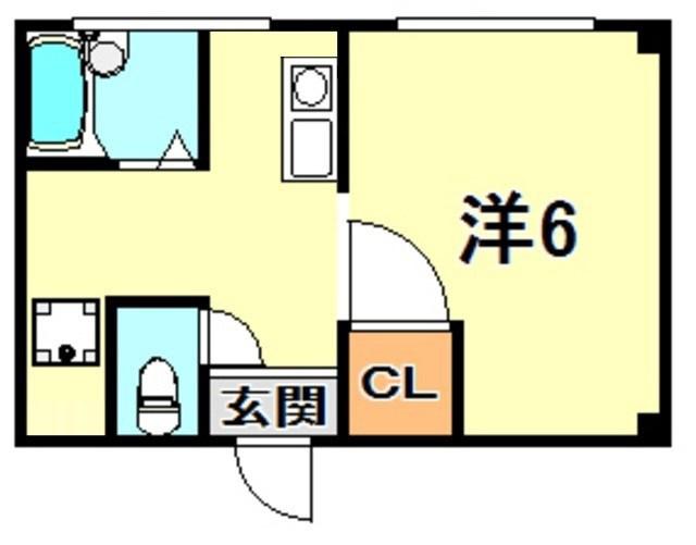 シャトー篠原台(1K/4階)の間取り写真