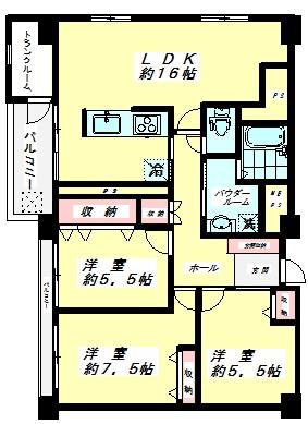 パシフィック中野(3LDK/6階)の間取り写真