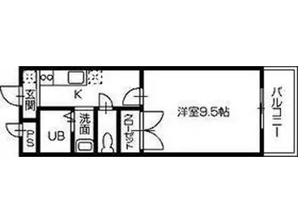 第二イズミビル(1K/4階)の間取り写真