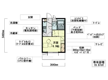 セジュール新保(1K/2階)の間取り写真
