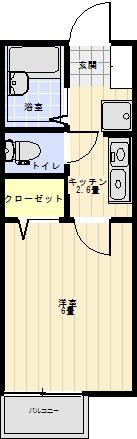 エスパス川口(1K/1階)の間取り写真