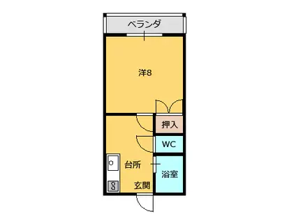 KTハイツ(1K/1階)の間取り写真