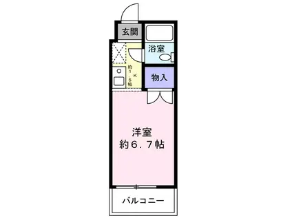 片山グリーンハイツ(1K/3階)の間取り写真