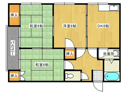 サンハイツ(3DK/2階)の間取り写真