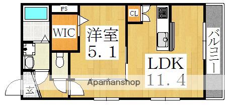 サンクレスト阪南(1LDK/3階)の間取り写真