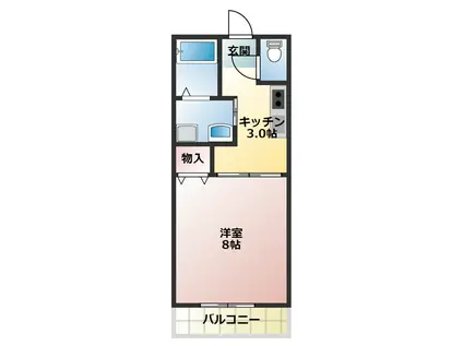 オーヴIII(1K/4階)の間取り写真